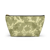 Floral Plaid Accessory Pouch w T-bottom in Green